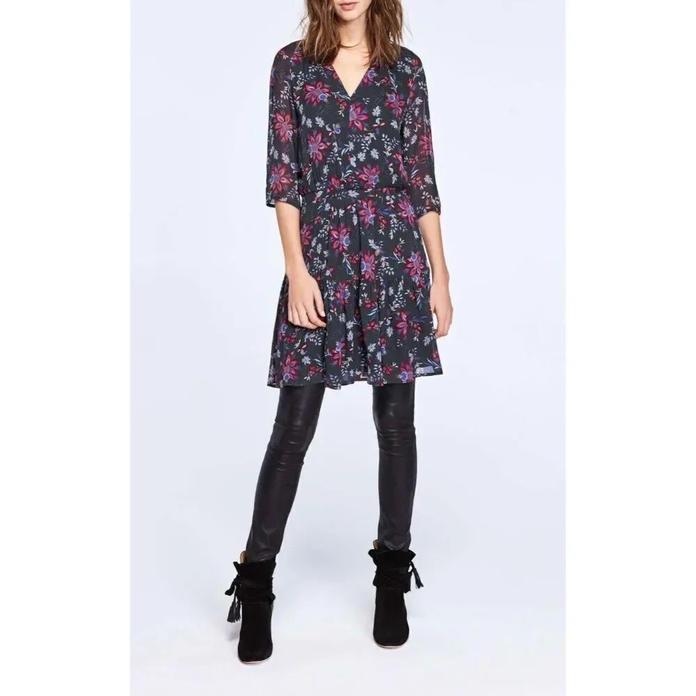 ba&sh Marine Blue Floral Billie Mini Dress 2